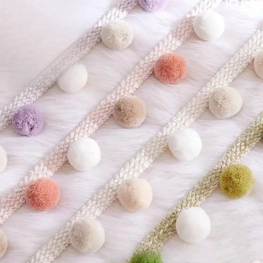 25M Pom Pom Fringe Trim Ribbon – 3cm Balls, 5cm Width Craft