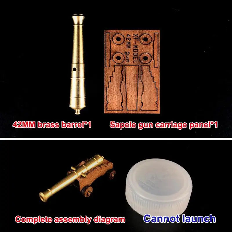 Sapele Wood Cannon Carriage Set – Ancient Ship Model Accessories