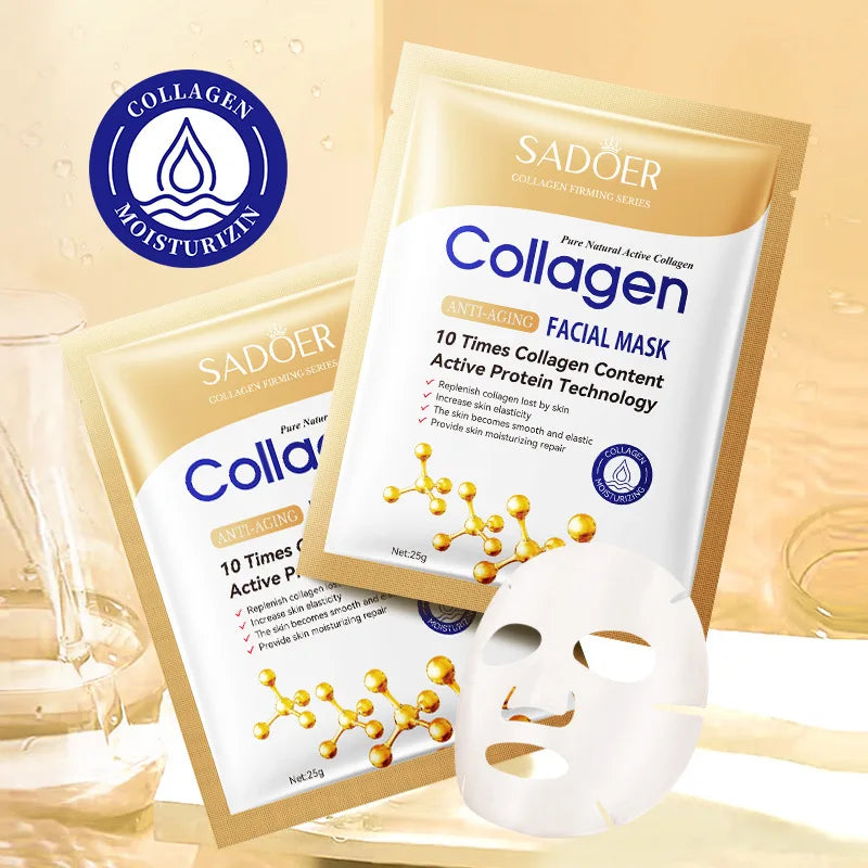 10-Pack Collagen Sheet Face Masks – Hydrating Skincare