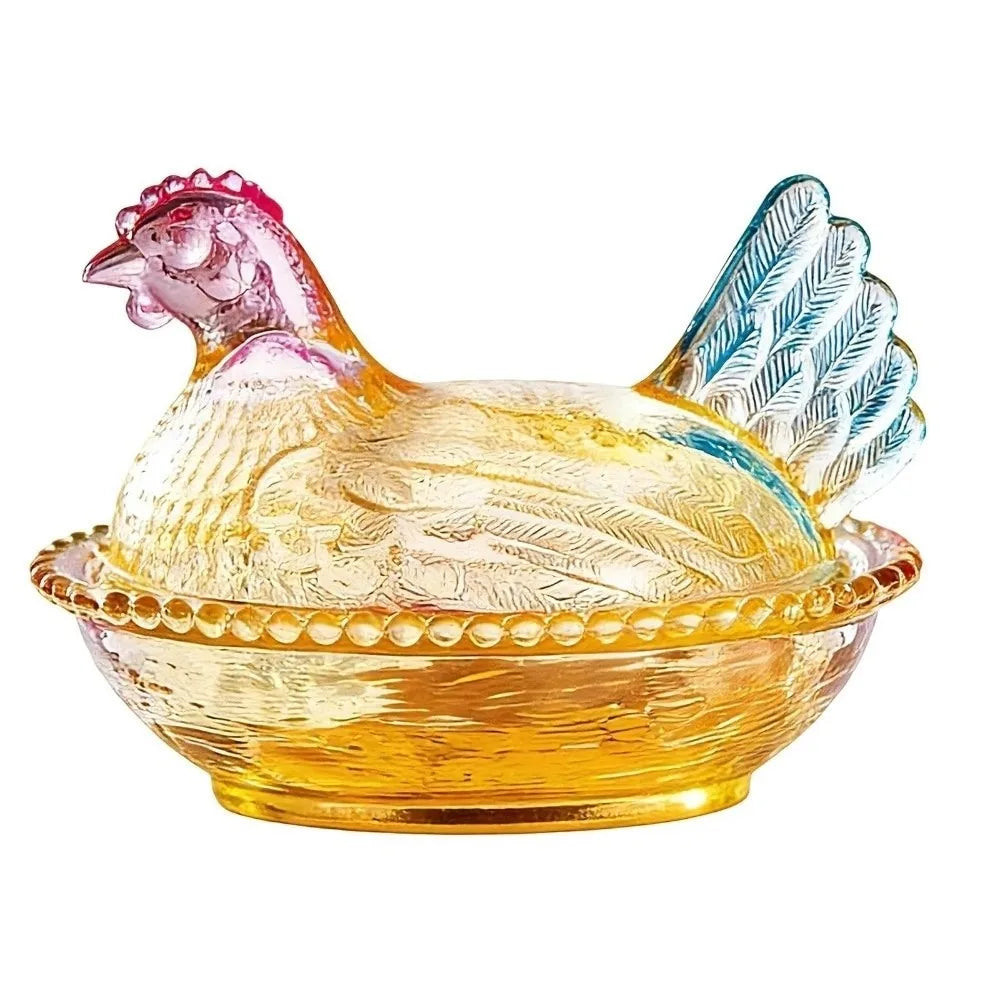 Chicken Shaped Candy Dish with Lid – Hen on Nest Decor