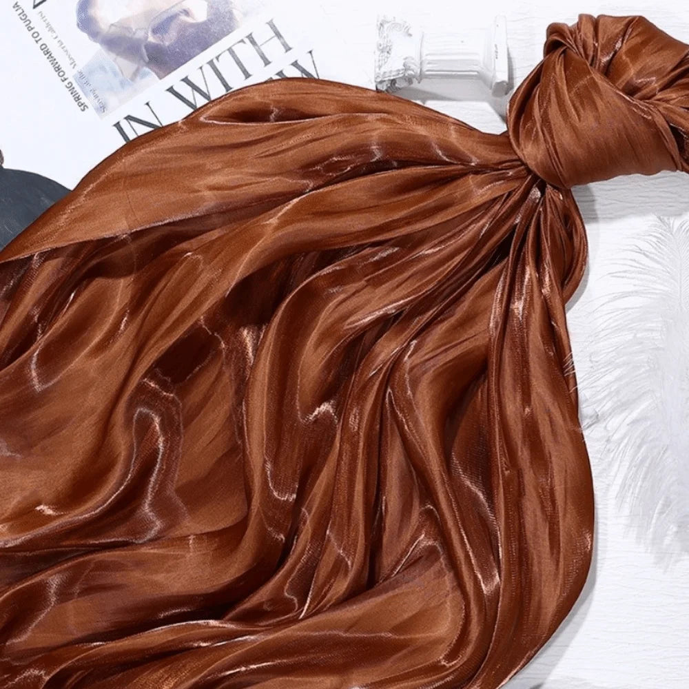 Reflective Liquid Satin Fabric – Metallic Water Gloss Texture