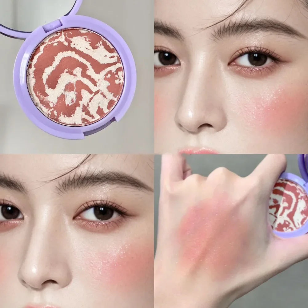 Pearlescent Shimmer Highlighter Powder – Marbled Swirl Eyeshadow