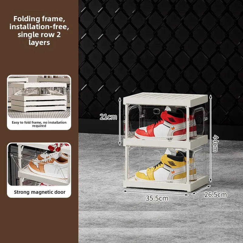 Multi-Tier Clear Shoe Rack – Dust-Proof Transparent Cabinet