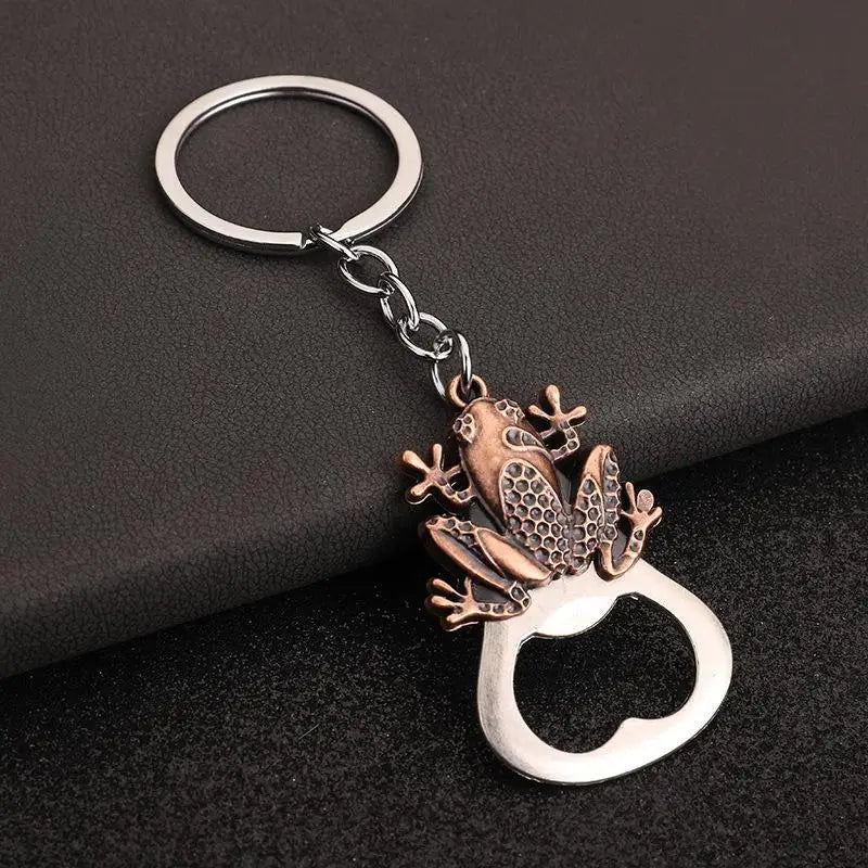 Vintage Animal Keychain Bottle Opener – Wolf Lion Turtle Frog