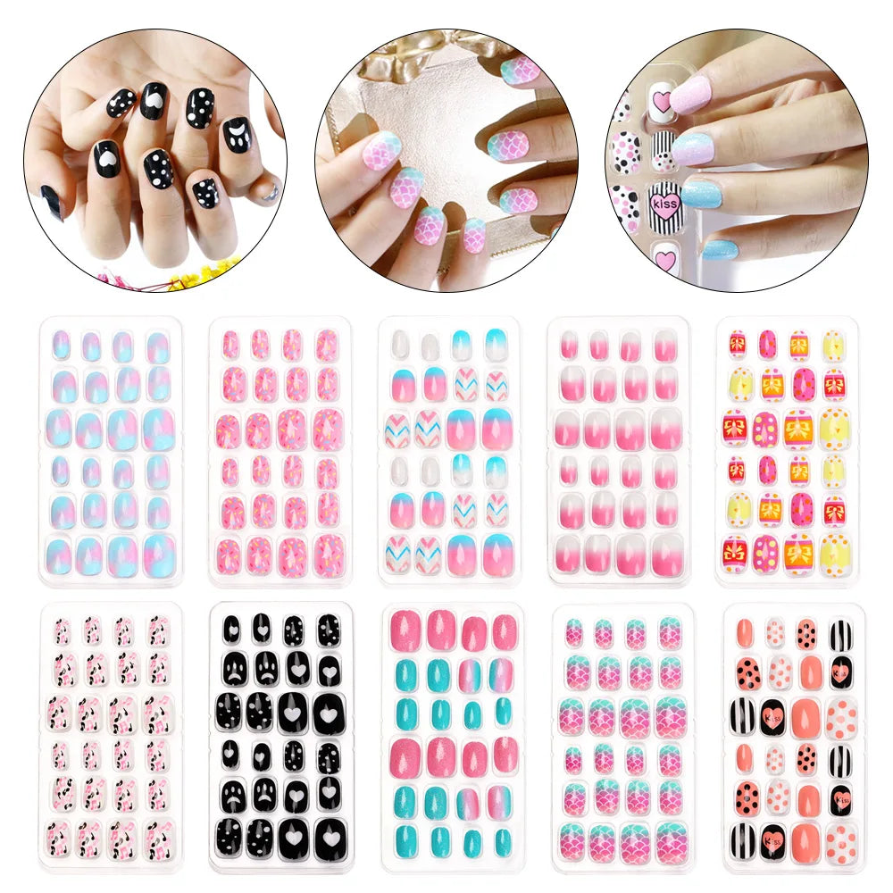 Y2K Press-On False Nails – 24-Piece Wearable Fake Nail Tips