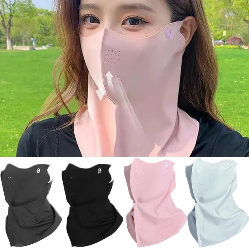 Women's Ice Silk Face Mask & Neck Scarf – UPF50+ UV Protection