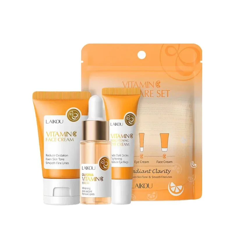 Vitamin C 24K Gold Sakura Skin Care Set – Cream, Serum & Eye Cream