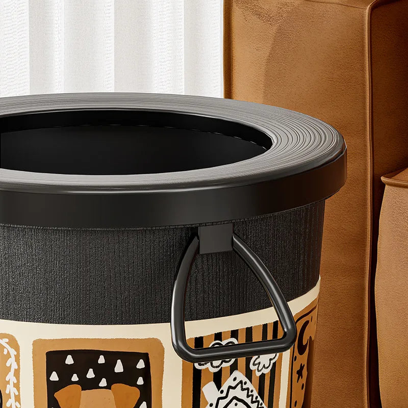 Vintage-Style Large Trash Bin – Decorative Waste Basket