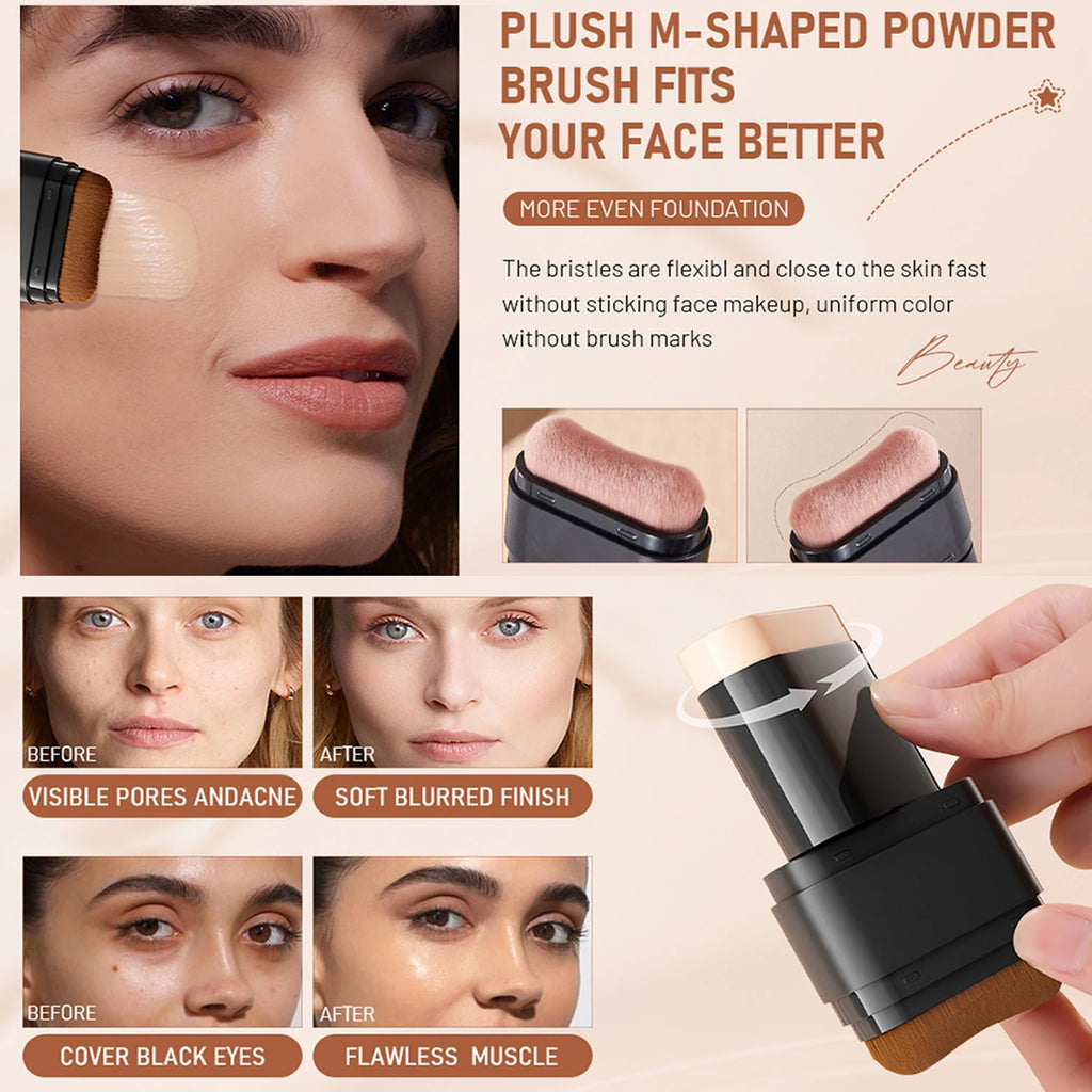 ZaiDoc 2-in-1 Concealer Foundation Stick | 7 Shades + Setting Spray