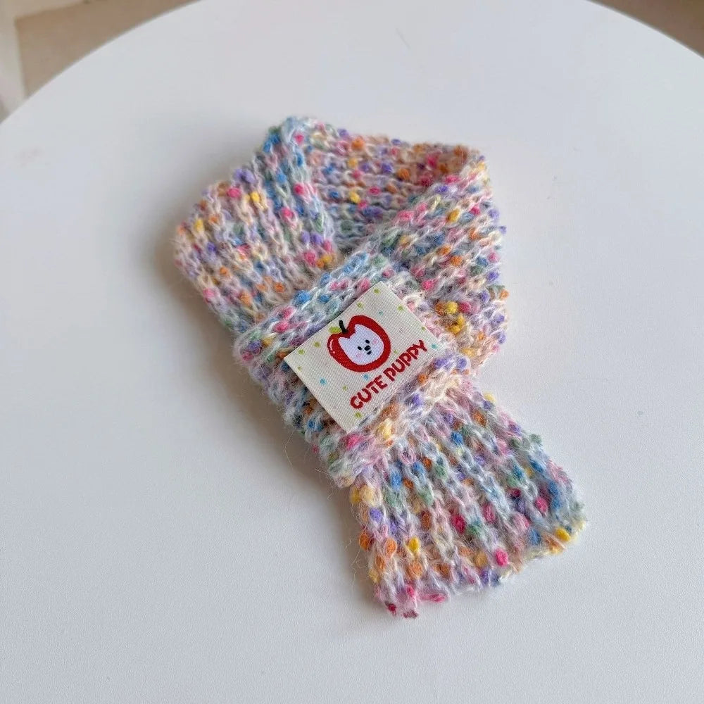 Christmas Knitted Dog Scarf – Adjustable Pet Neck Warmer
