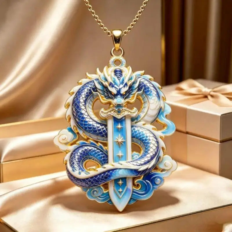 Nine Tailed Fox Enamel Pendant Necklace | Chinese Mythology