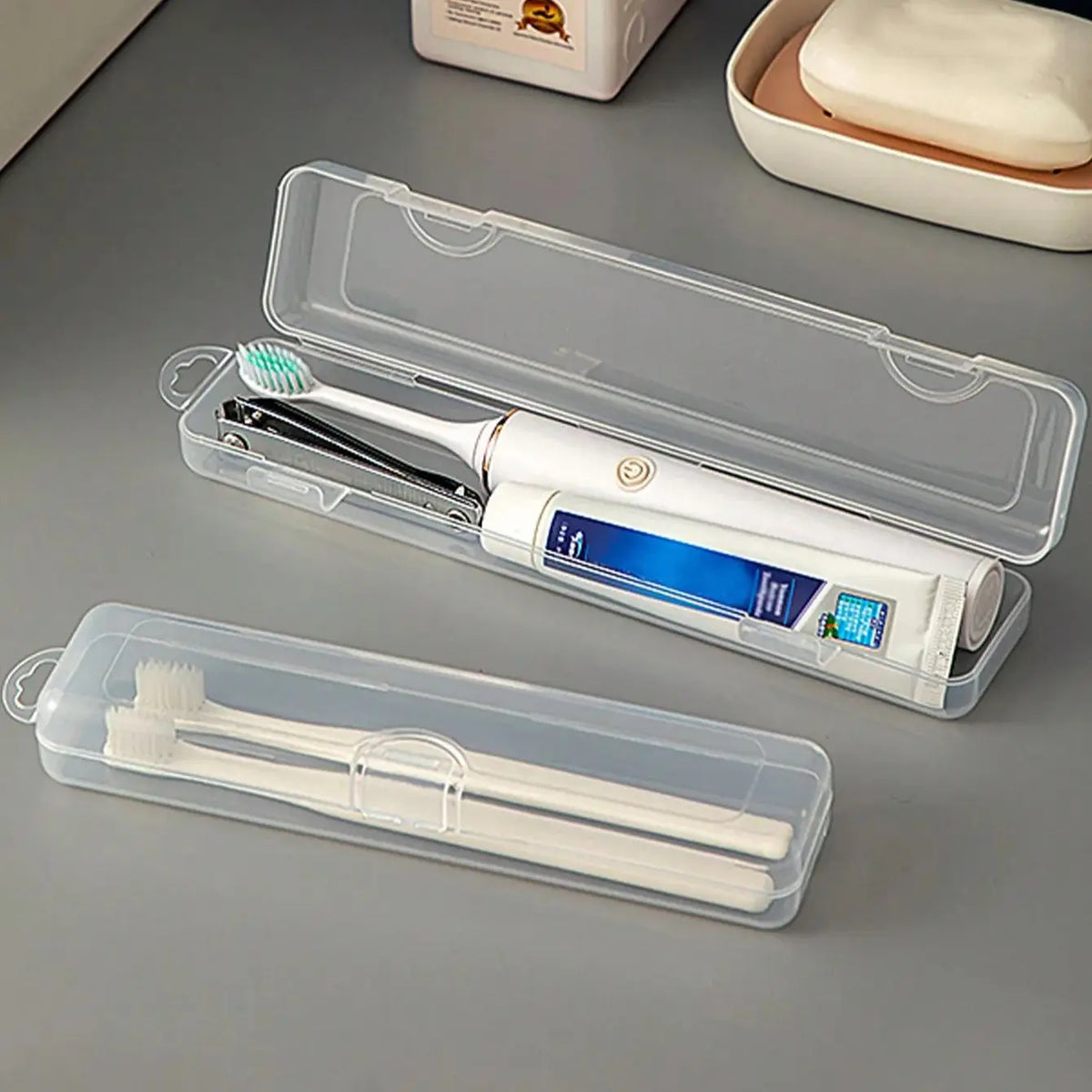 Portable Transparent Toothbrush Travel Case – Flip Storage Box