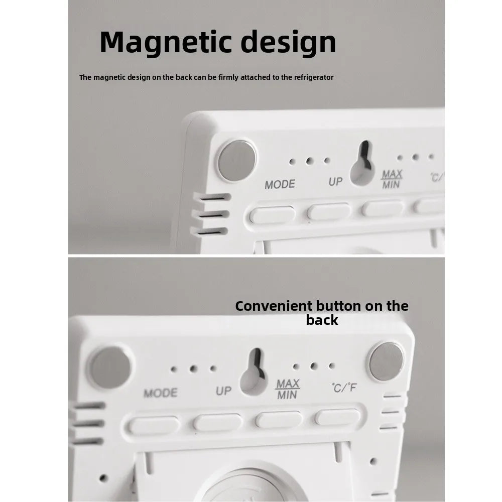 Magnetic Digital Alarm Clock – Large LCD & Humidity Sensor