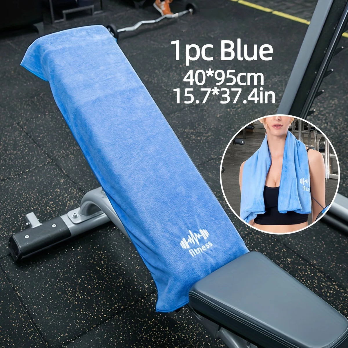 Sports Fitness Towel with Pocket | Soft Absorbent Polyester