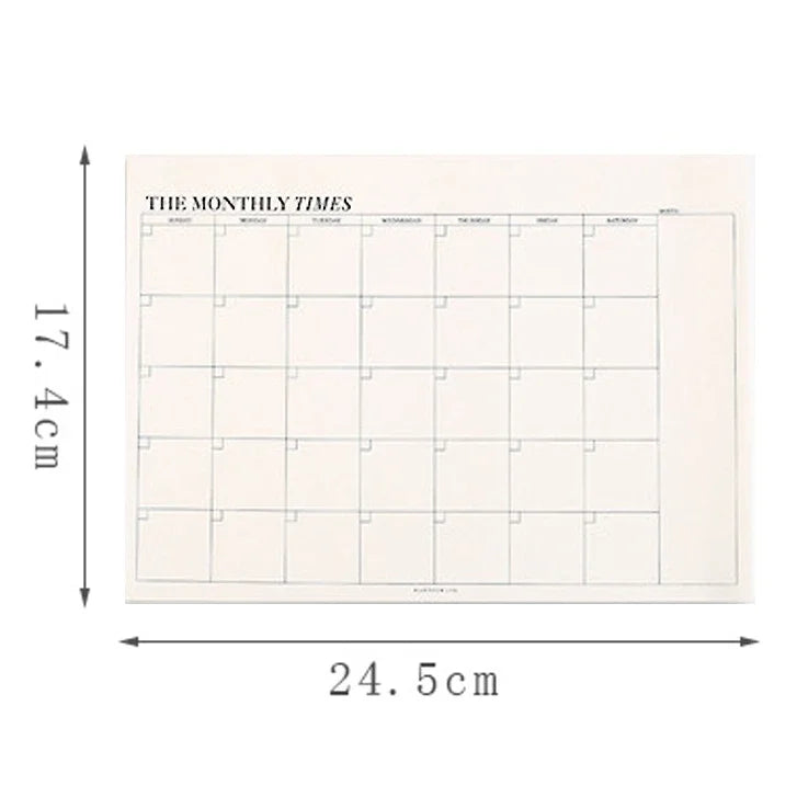 Undated Weekly & Monthly Planner Notebook | Korean Stationery
