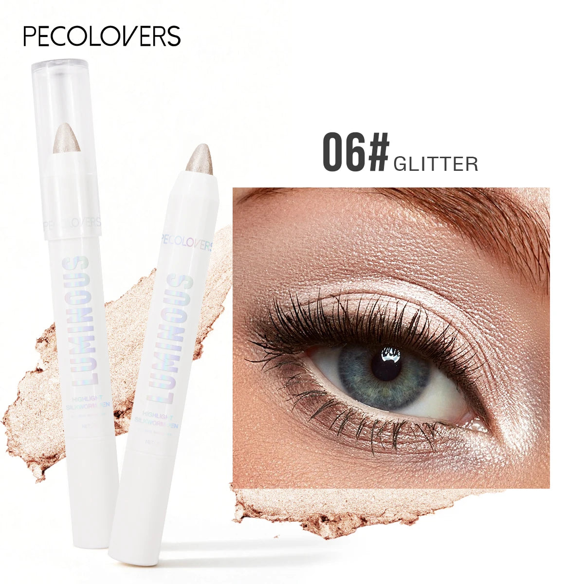 Pearl White Glitter Eyeshadow Pen – Brightening Shimmer Liner