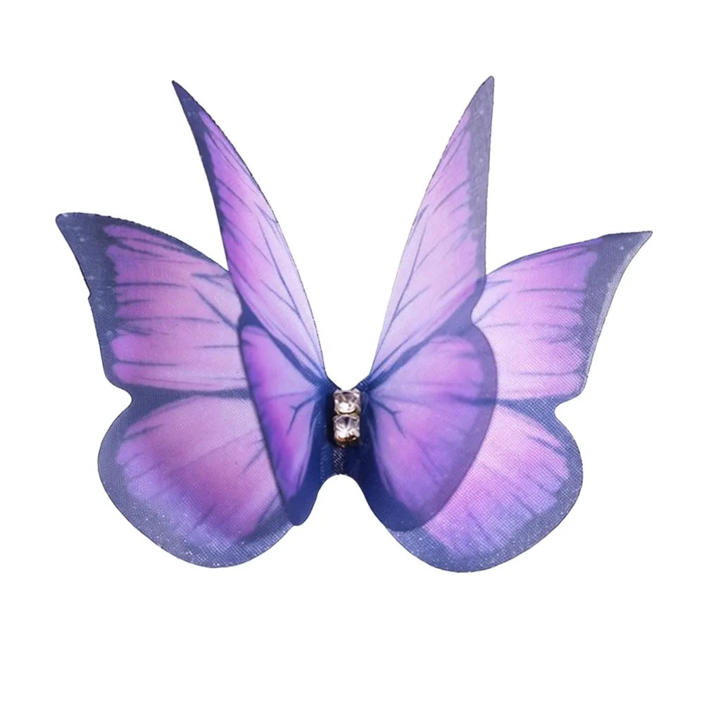 50-Pack 3D Organza Butterfly Appliques – Colorful Mesh Patches
