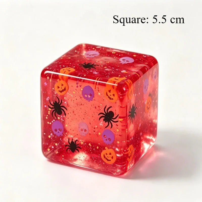 Halloween Ice Cube Squishy Toy – Pumpkin Spider Fidget