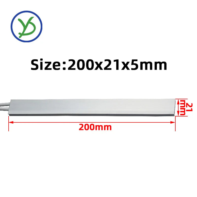 PTC Ceramic Heating Sheet 200×21×5mm | 12V–220V Thermostatic