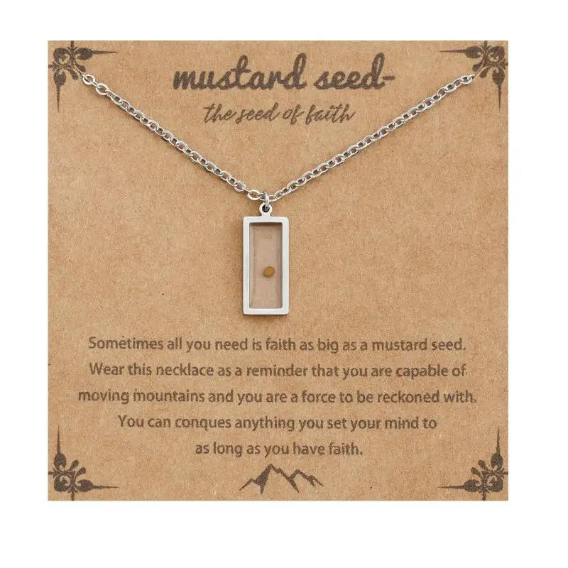 Mustard Seed Faith Pendant Necklace | Gold & Silver Stainless Steel