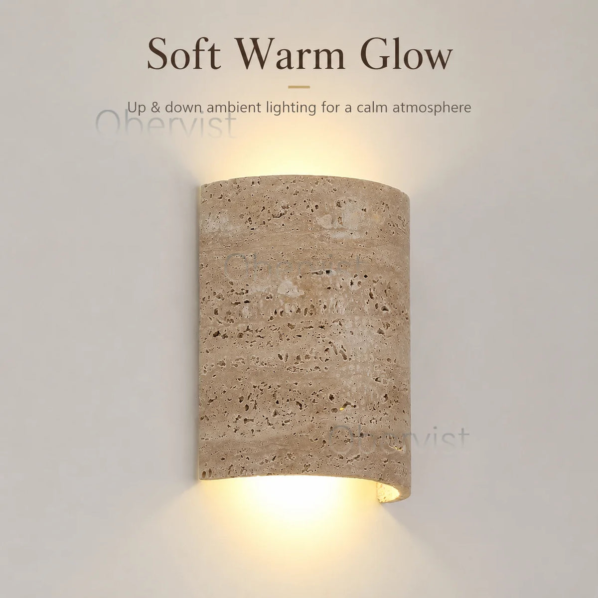 Wabi Sabi Yellow Travertine LED Wall Sconce – Natural Stone Lamp