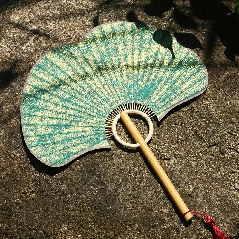 Ginkgo Round Bamboo Hand Fan – DIY Painting & Party Décor