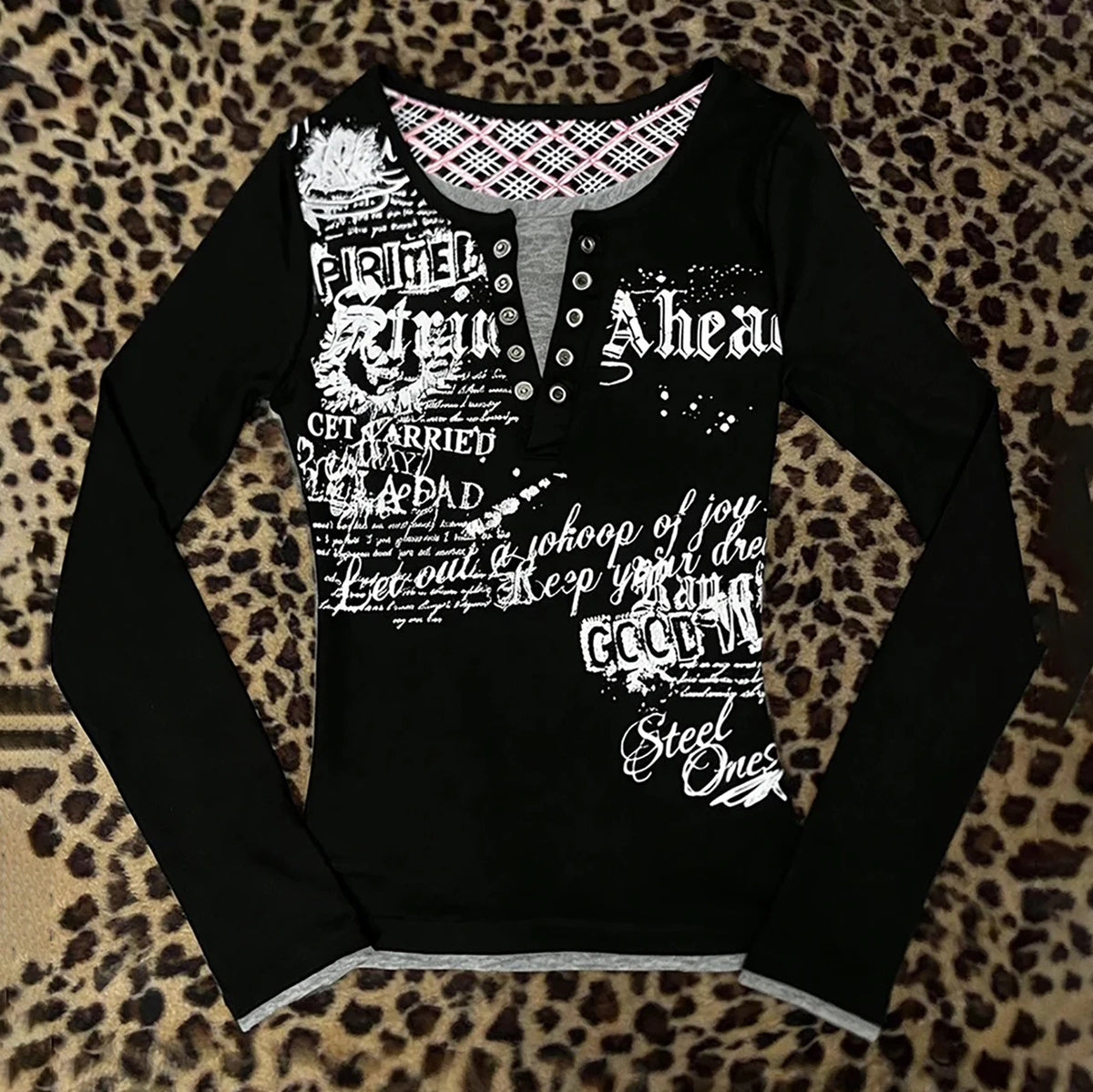 Y2K Gothic Long Sleeve T-Shirt | Retro Punk Streetwear Top