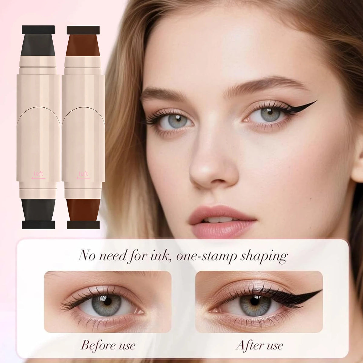 ZaiDoc Stamp Eyeliner Pen 2 Pcs – Cat Eye Liner Black Brown