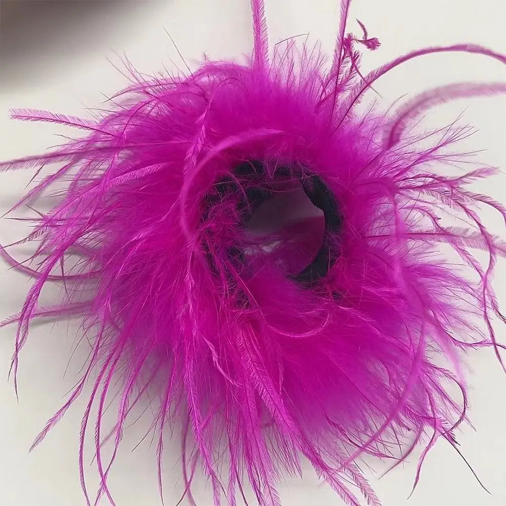 Ostrich Feather Slap Bracelet – Kids Party Wristband & Hair Ring
