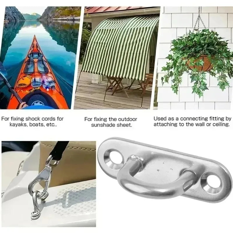 M5 M6 Stainless Steel Oblong Pad Eye Hook Ring – Marine Grade