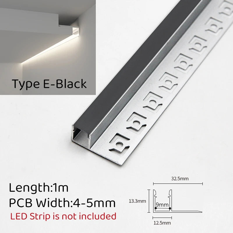 Trimless Recessed LED Aluminum Profile Channel 1M | 1–10pcs