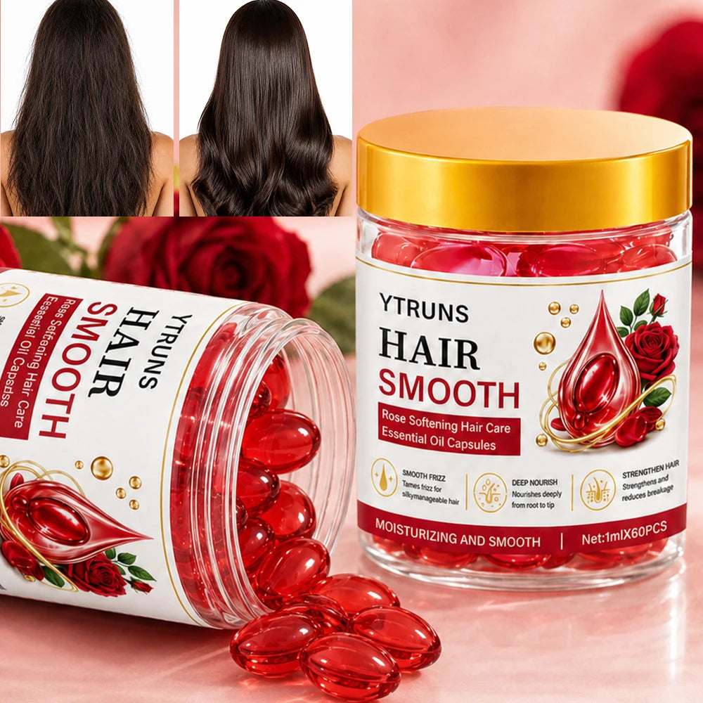 Rose Argan Hair Oil Capsules – Smoothing Serum Conditioner