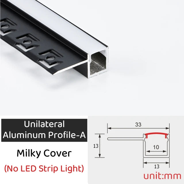 Rimless LED Aluminum Profile – Embedded Ceiling Drywall Channel