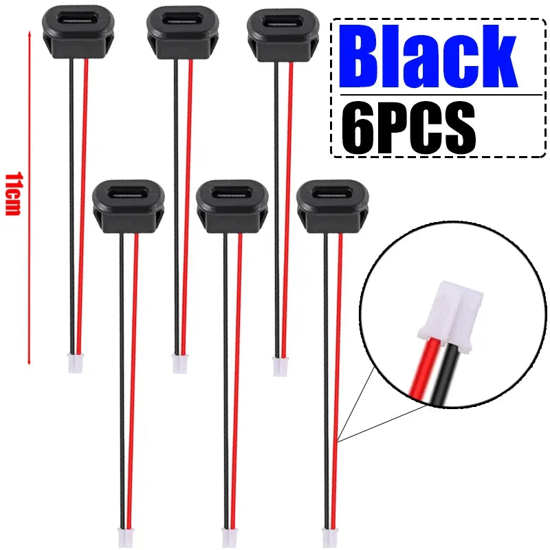 USB-C Waterproof Pigtail Cable – Female Chassis 2-Pin Solder