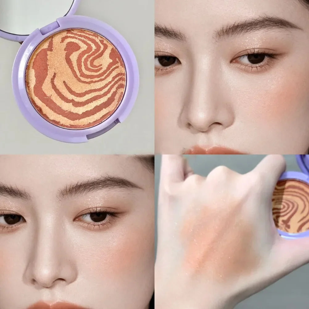 Pearlescent Shimmer Highlighter Powder – Marbled Swirl Eyeshadow