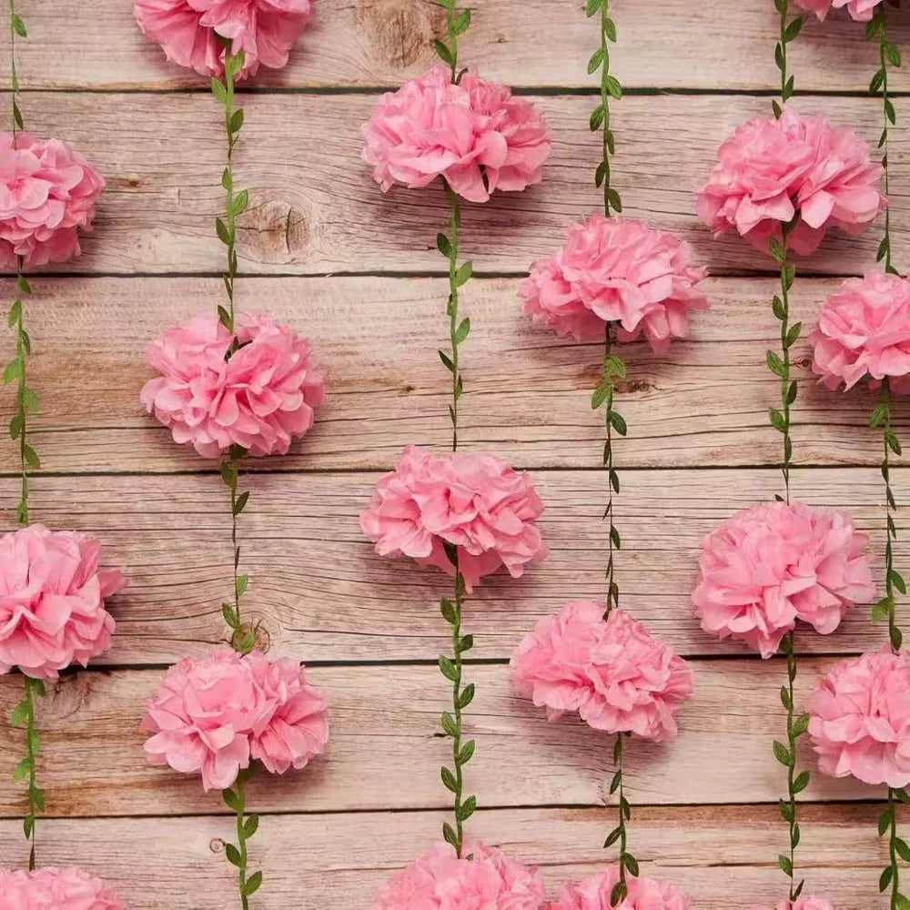 Tissue Paper Pom Pom Garland 2.5m – Hanging Party Décor
