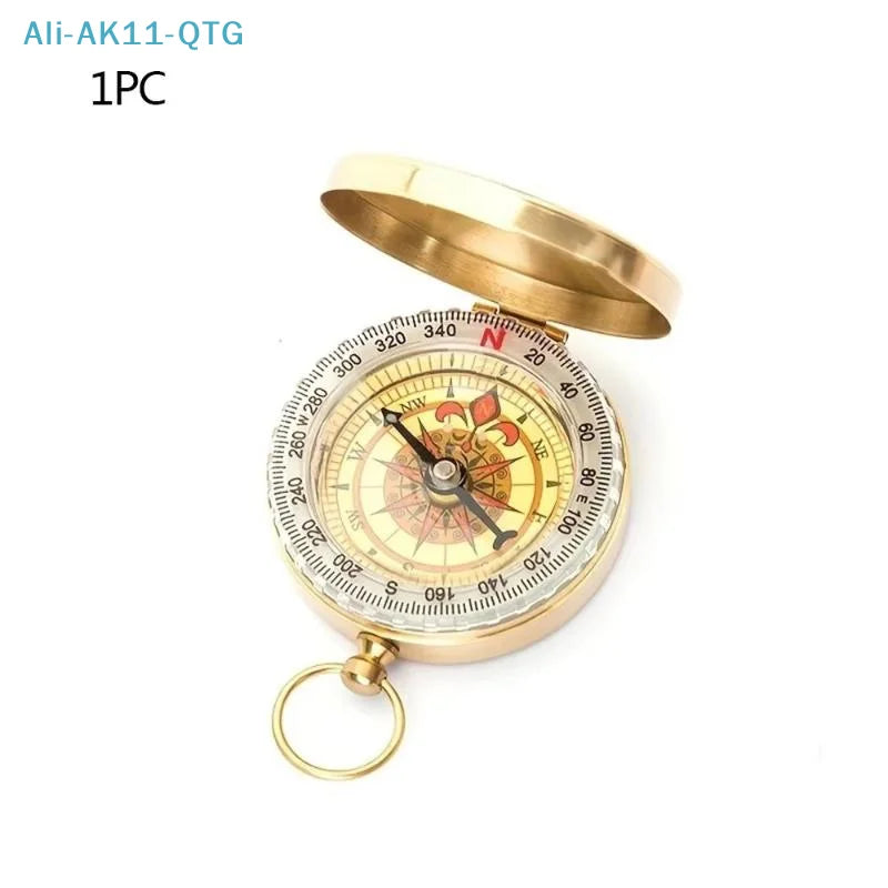 Vintage Flip-Top Pocket Compass – Stainless Steel Outdoor Hiking