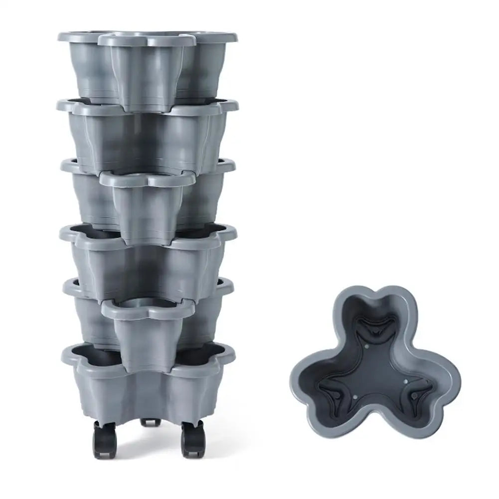 6-Tier Vertical Stackable Planter Tower for Herbs & Strawberries