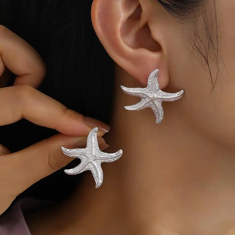 Ocean Shell Stud Earrings – Handmade Stainless Steel Jewelry