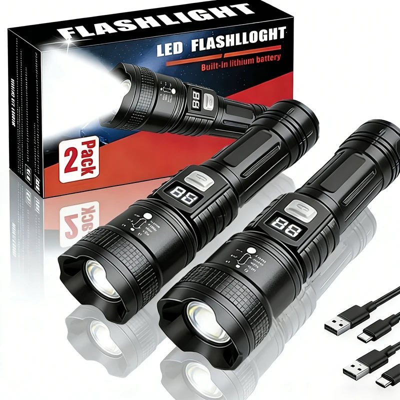 Super Bright LED Flashlight – Type-C Rechargeable Tactical Torch