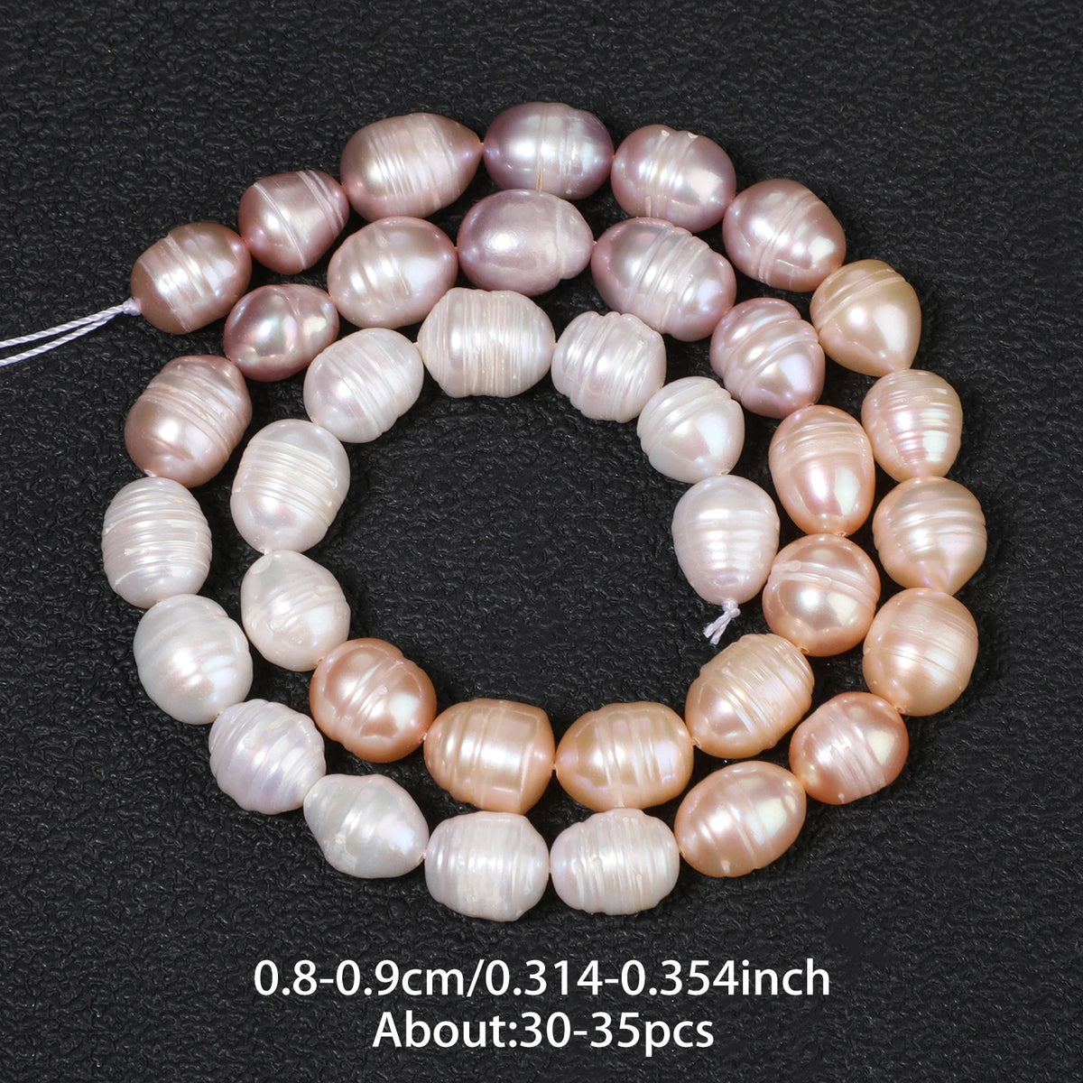 Natural Freshwater Pearl Loose Beads – Pink White Purple Rice Shape