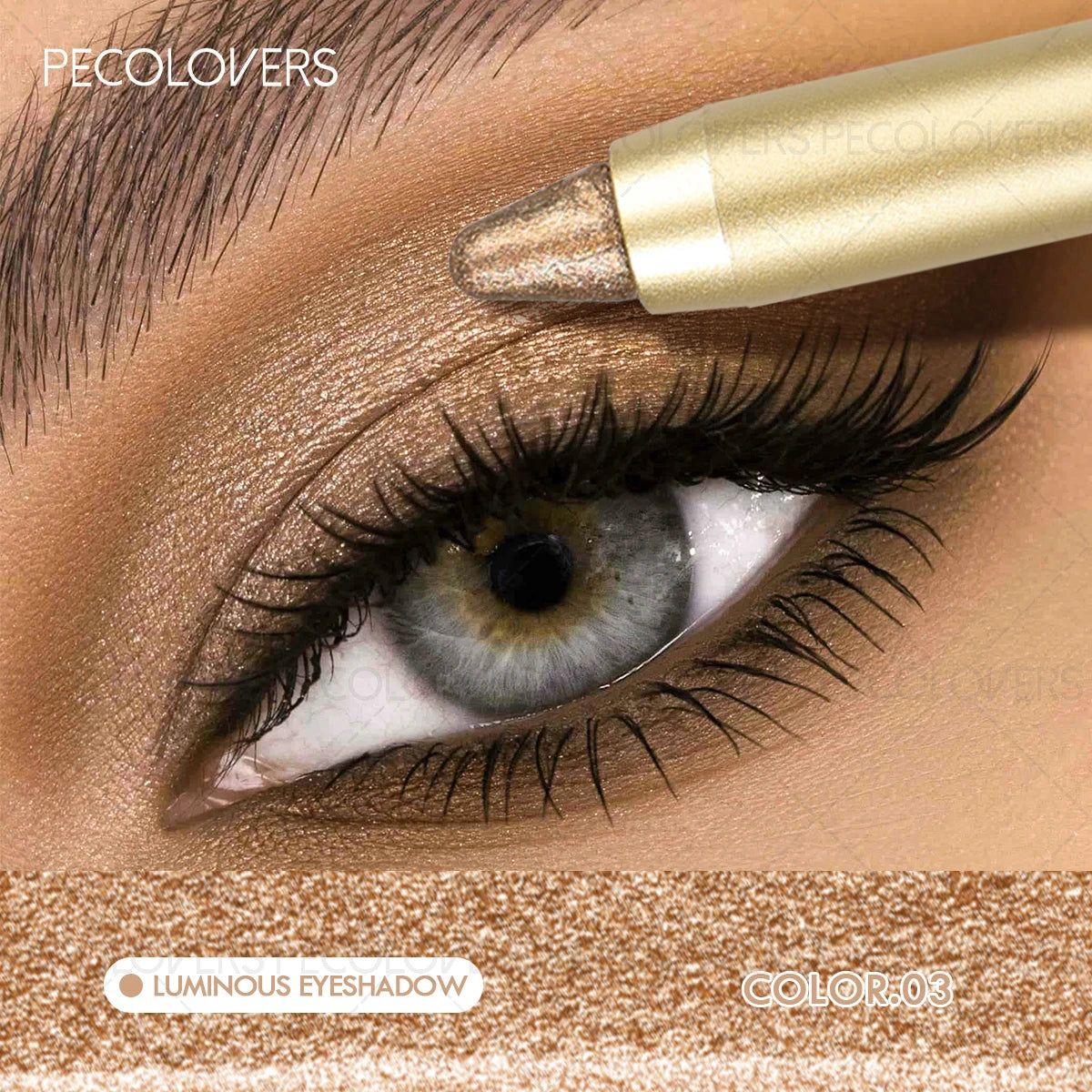 PECOLOVERS Waterproof Eyeshadow Stick – Glitter & Matte Dual-End