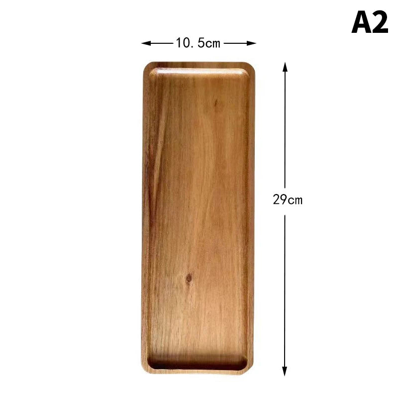 Japanese-Style Solid Wood Round Snack & Dessert Serving Plate