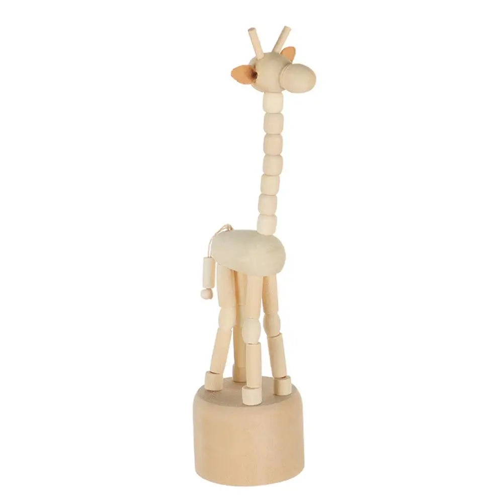 Wooden Animal Puppet Figurine – Mini Desktop Shelf Ornament