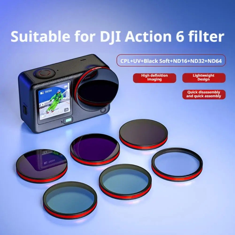 UV/CPL/ND16 Lens Filters for DJI Osmo Action 6 | Quick Release