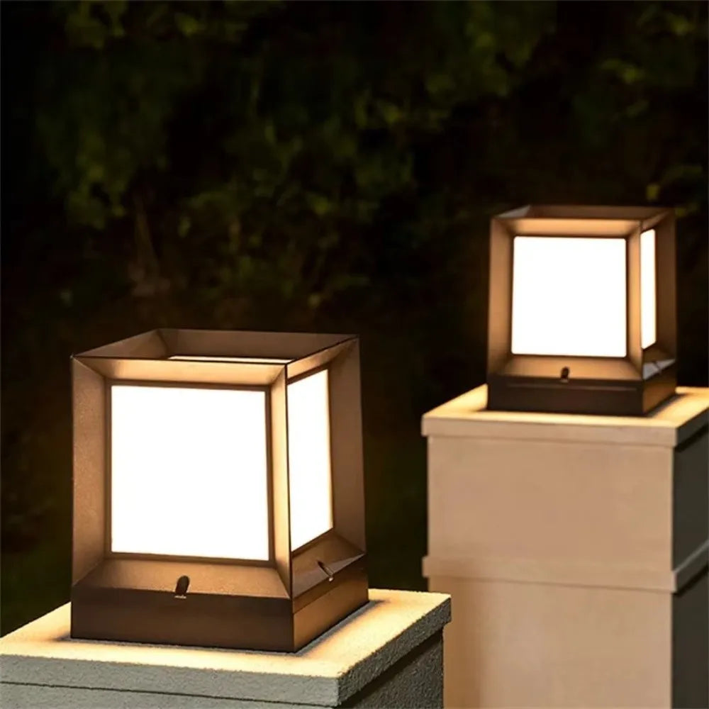 Modern E27 Outdoor Pillar Cap Light | IP54 Waterproof 220V