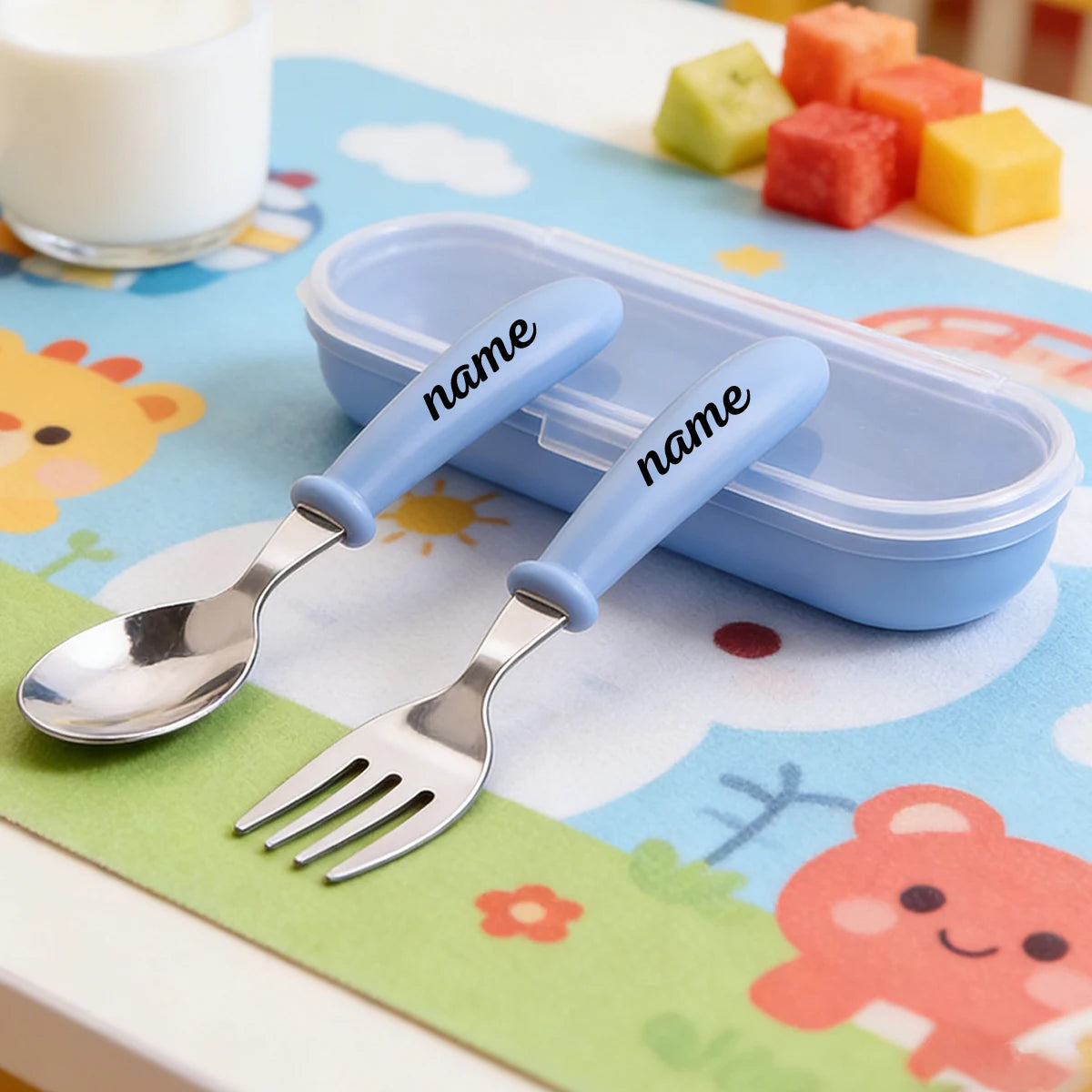 Personalized Baby Utensils – Engraved Stainless Steel Fork & Spoon