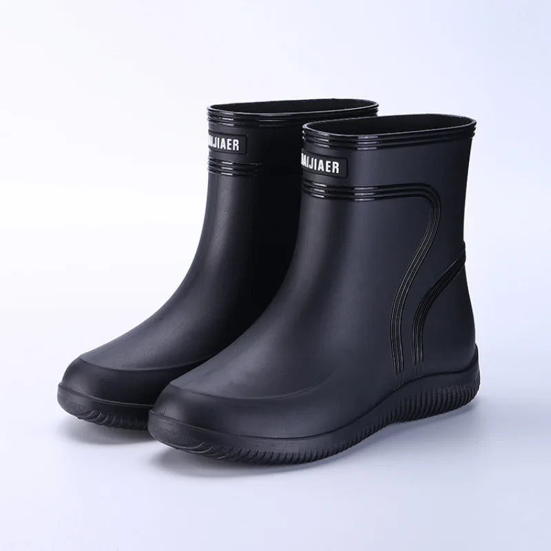 LEDP Unisex Waterproof Ankle Rain Boots | Non-Slip PVC