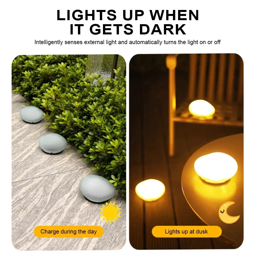 KDULIT Solar Pebble Rock Light – IP65 Waterproof LED Garden Lamp