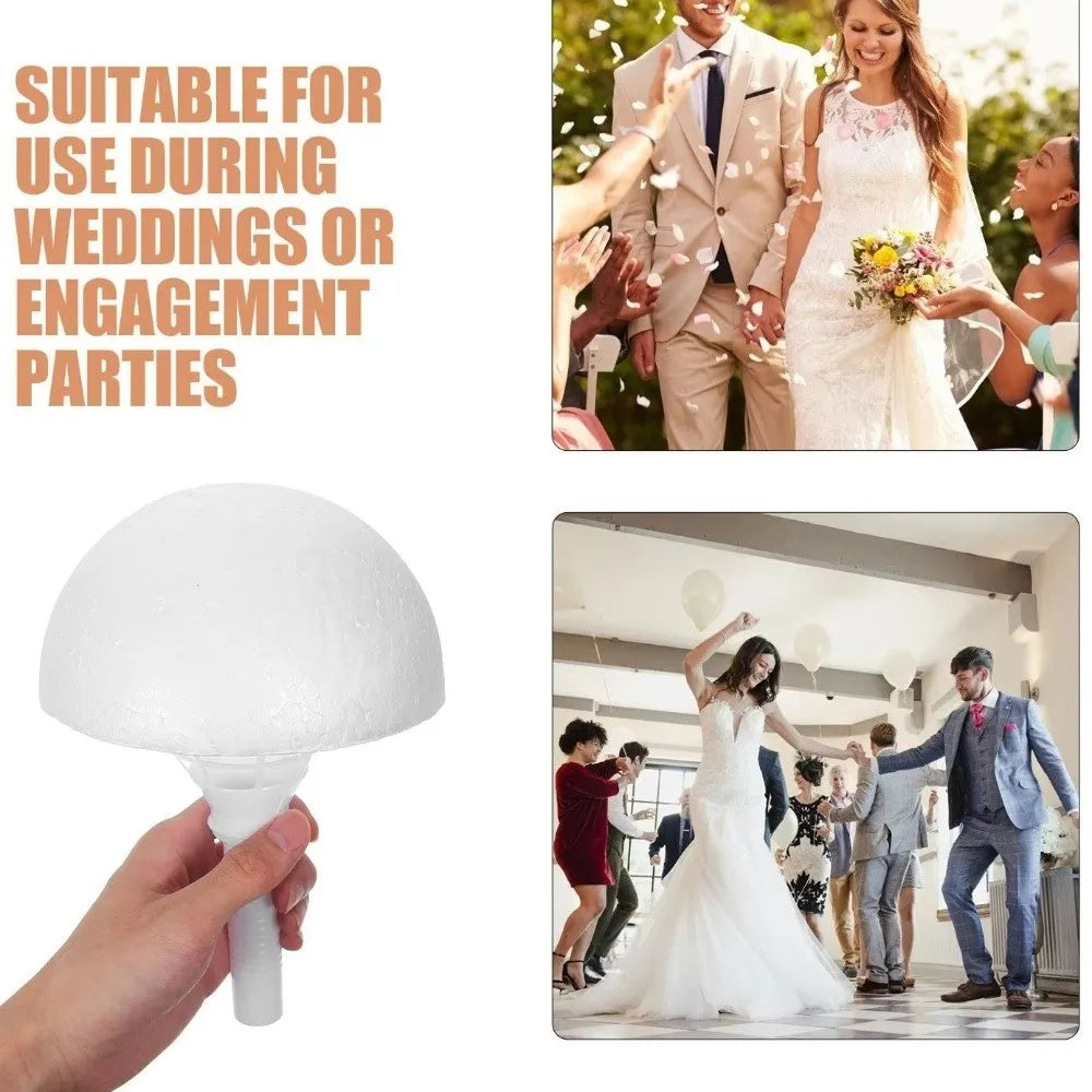 White Half Round Foam Bouquet Holder – Bridal Floral Handle